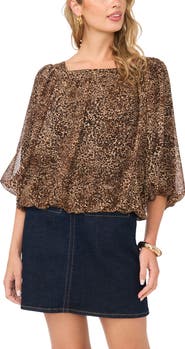 Vince Camuto Square Neck Bubble Top