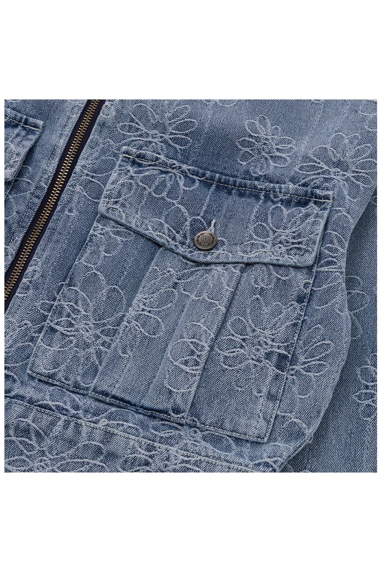Crop Denim Jacket, Alternate, color, LIGHT BLUE