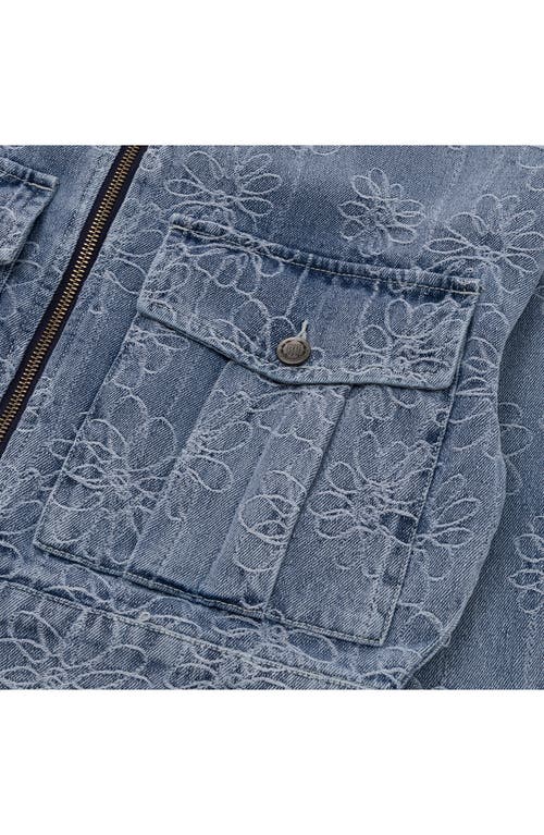 Honor The Gift Crop Denim Jacket In Blue