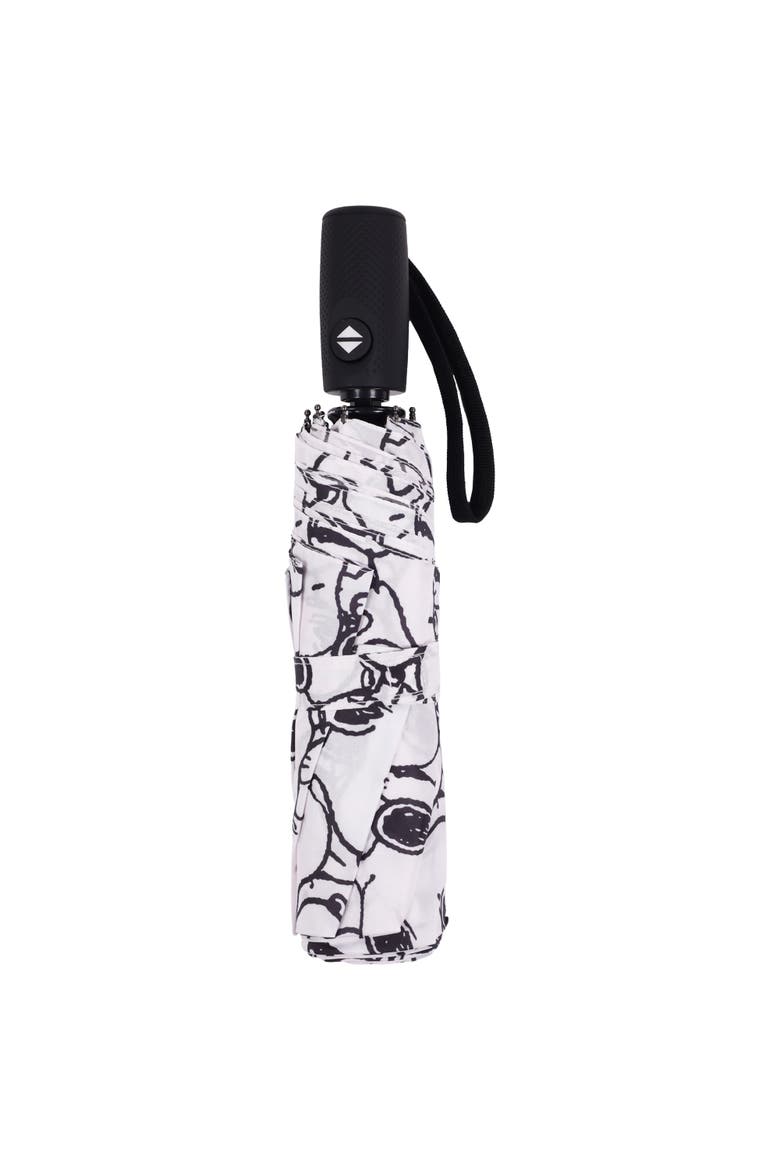 Allover Print Umbrella, Alternate, color, WHITE BLAC