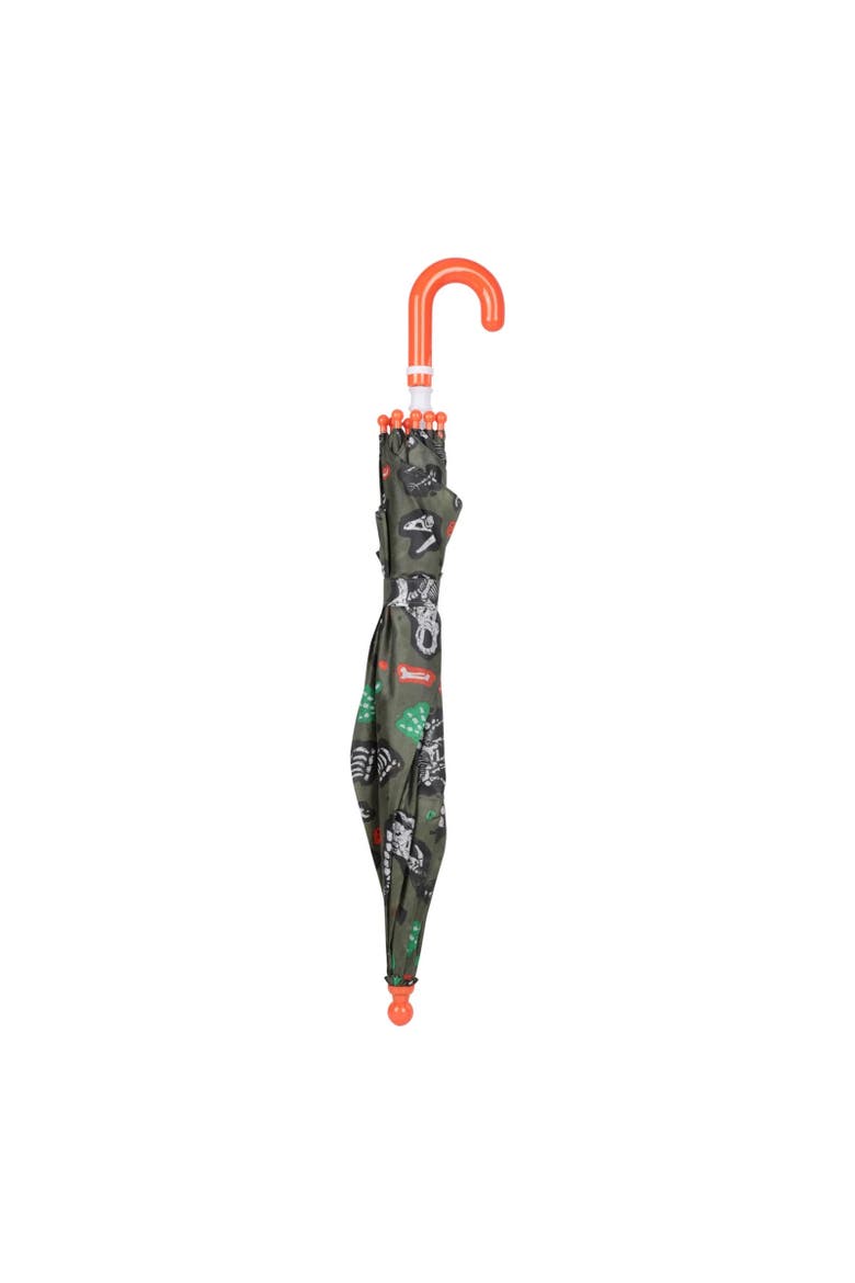 Childrens/Kids Dinosaur Skeleton Folding Umbrella, Alternate, color, Dark Green