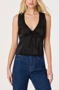 ASTR the Label Myrna Lace-Trimmed Satin Top