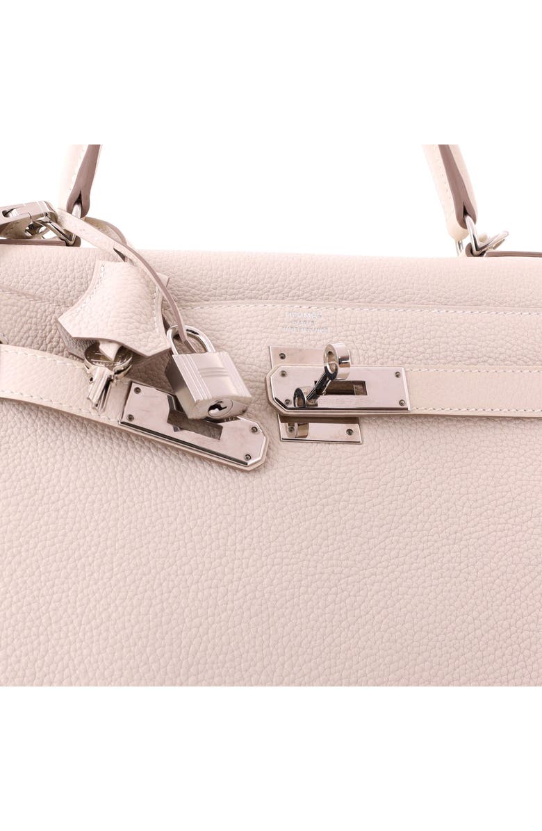 Pre-Owned Hermes Kelly Handbag Light Togo with Palladium Hardware 28, Alternate, color, Craie