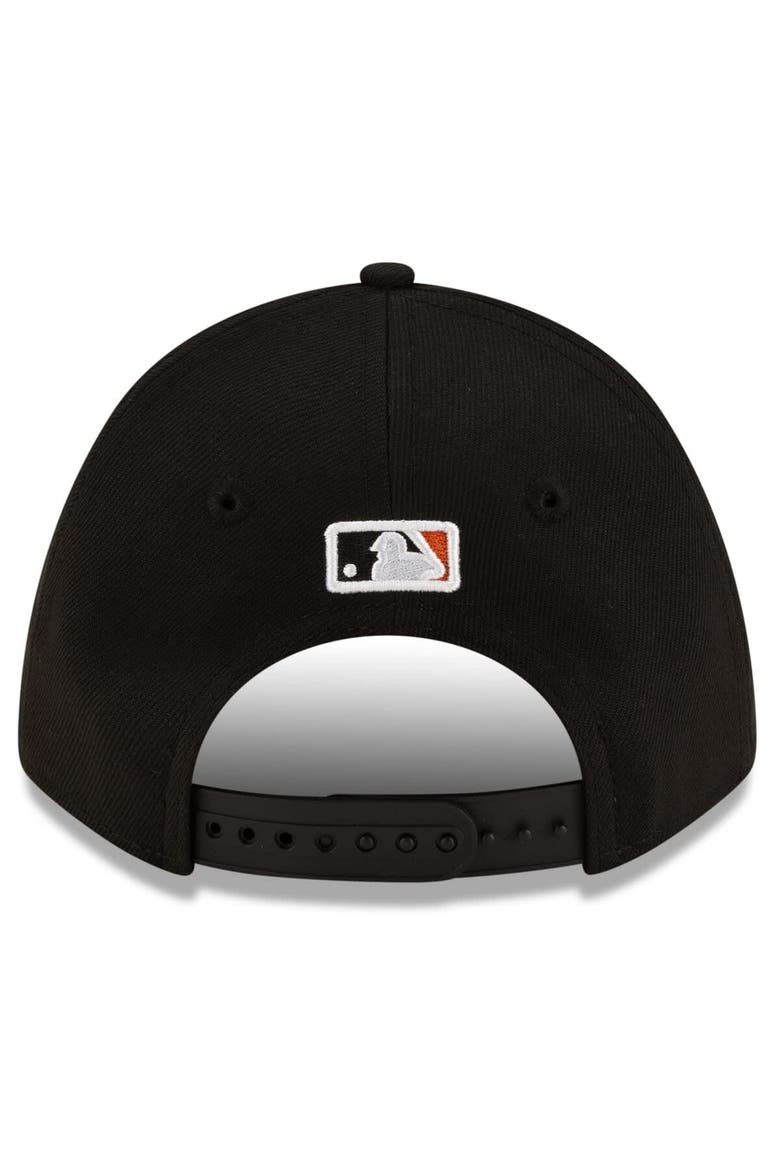 Men's New Era  Black/Orange Baltimore Orioles Player Replica 9FORTY Adjustable Hat, Alternate, color, Black
