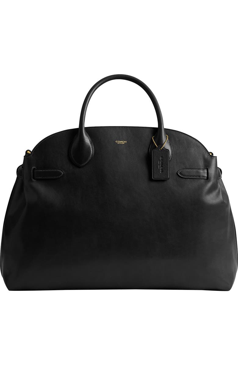 COACH Empire Soft Leather Carryall Satchel, Main, color, Black