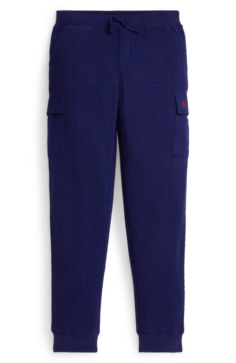 Kids' Cotton Waffle Cargo Joggers (Big Kid)