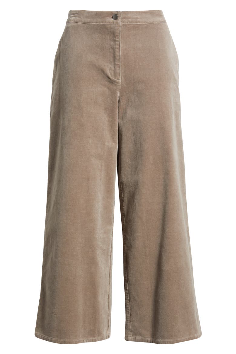 Wide Leg Crop Corduroy Pants, Alternate, color, TAUPE