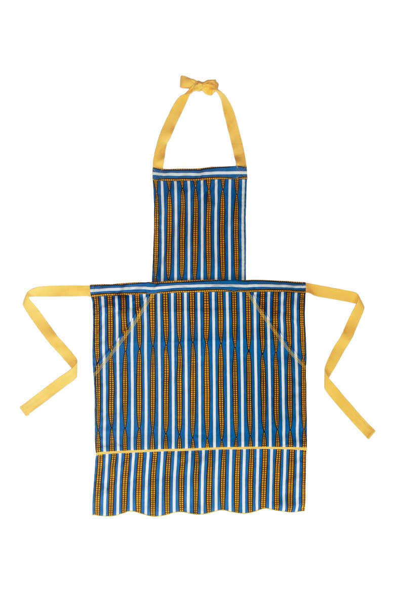 Pom Pom Apron, Main, color, BLUE MULTI