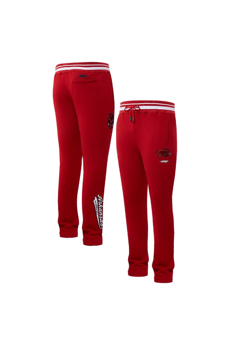 Men's Pro Standard Cardinal Arkansas Razorbacks Script Tail Fleece Sweatpants, Main, color, Cardinal