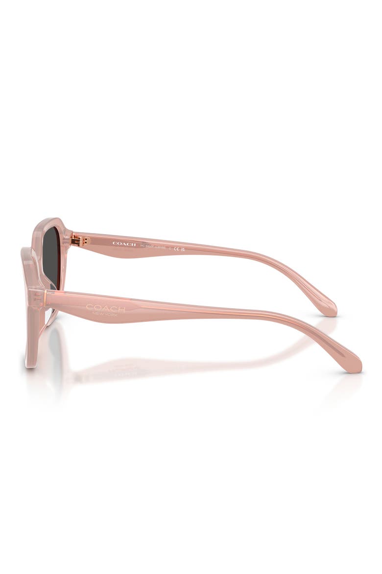 56mm Gradient Square Sunglasses, Alternate, color, MILKY DARK PINK / GREY SOLID