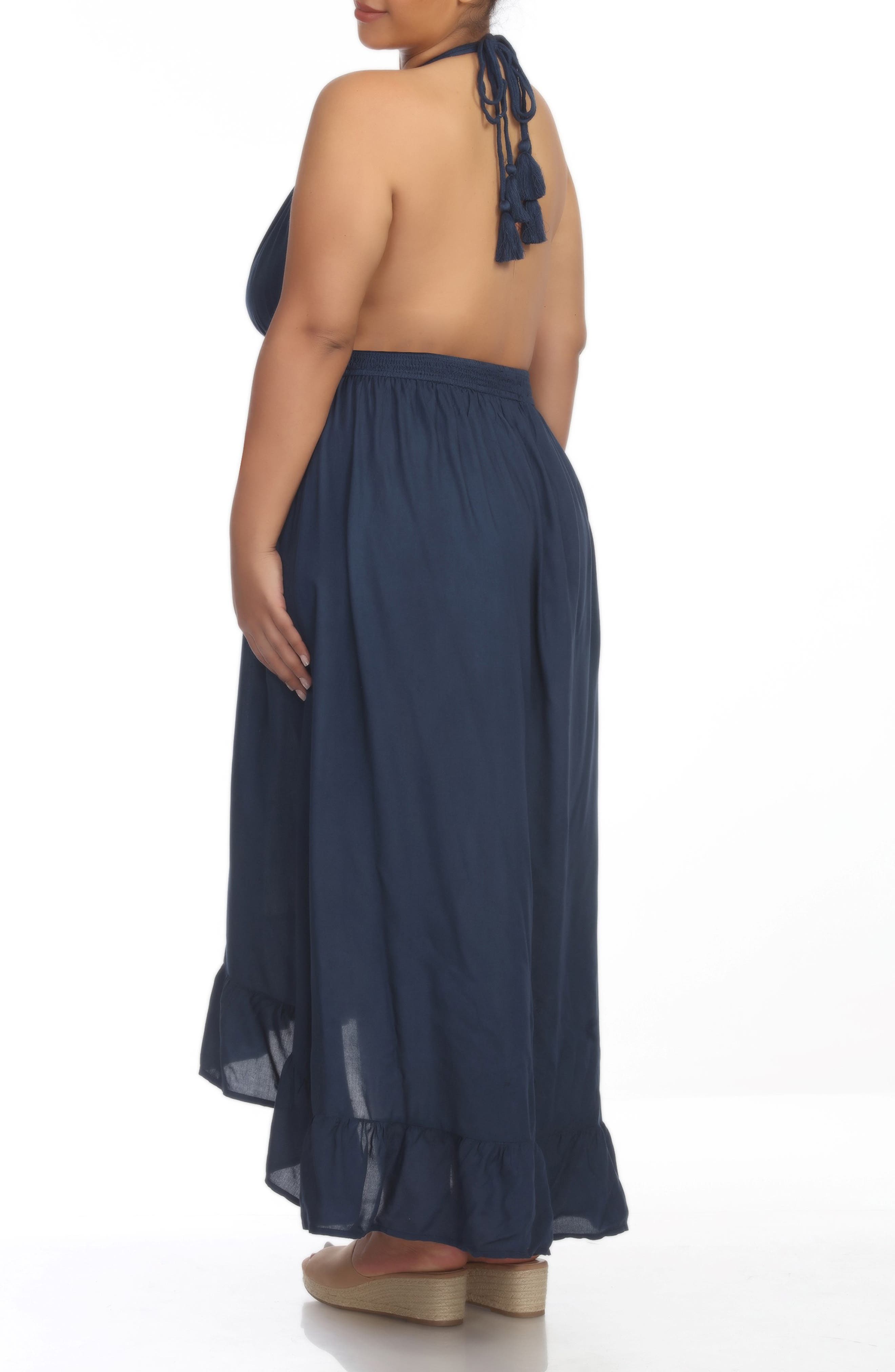 floral halter neck dress White & Blue Maxi Size:05-06 Years 15 Traditional Japanese Clothing boho beach dress