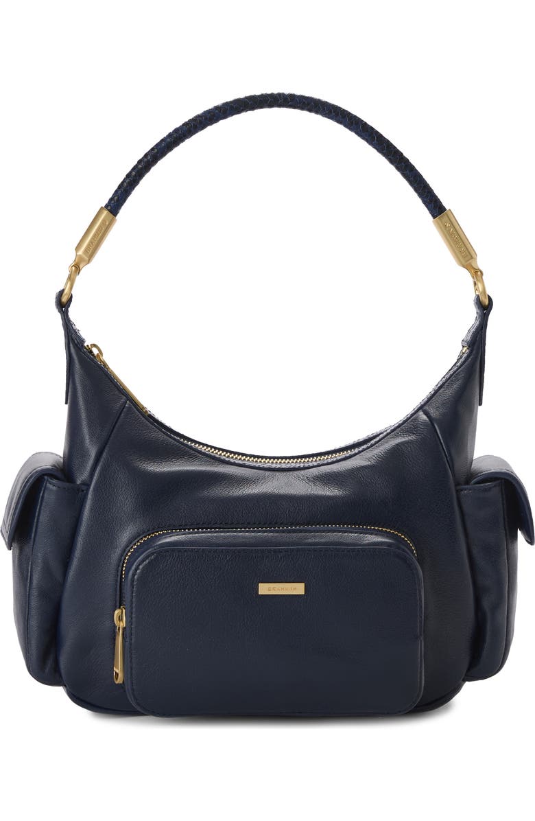 Brahmin Corinne Leather Shoulder Bag, Main, color, Navy