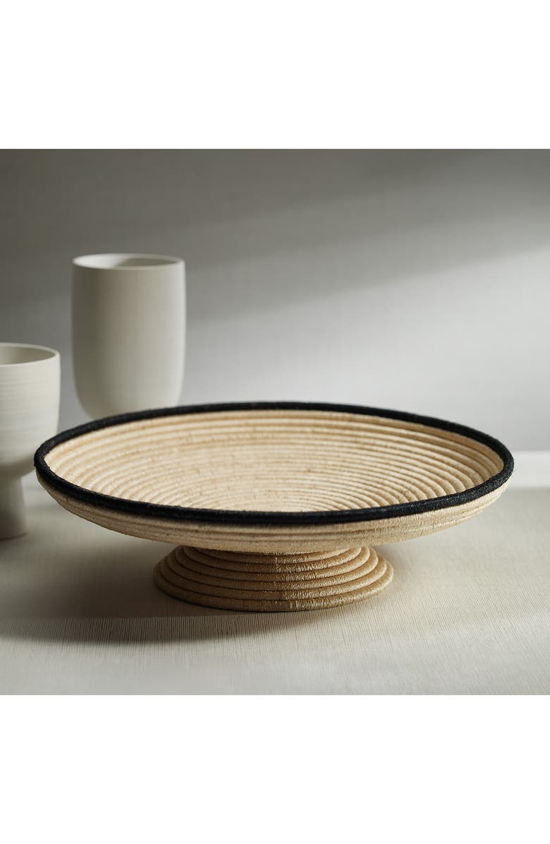 Zodax Matera Coiled Footed Bowl, Alternate, color, Beige/ Black