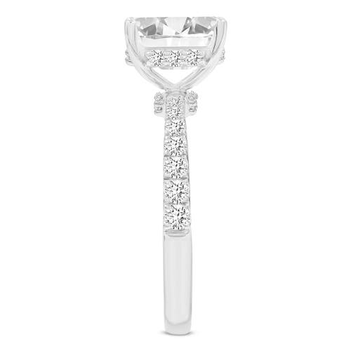 Luvmyjewelry Amara 14k White Gold Emerald Cut Hidden Halo Lab Grown Diamond Engagement Ring In 14k White Gold
