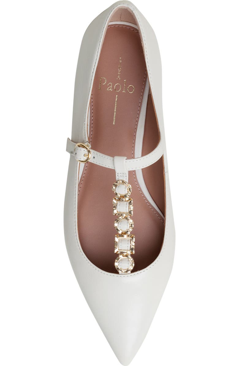Linea Paolo Corinne Pointed Toe T-Strap Flat, Alternate, color, Ivory