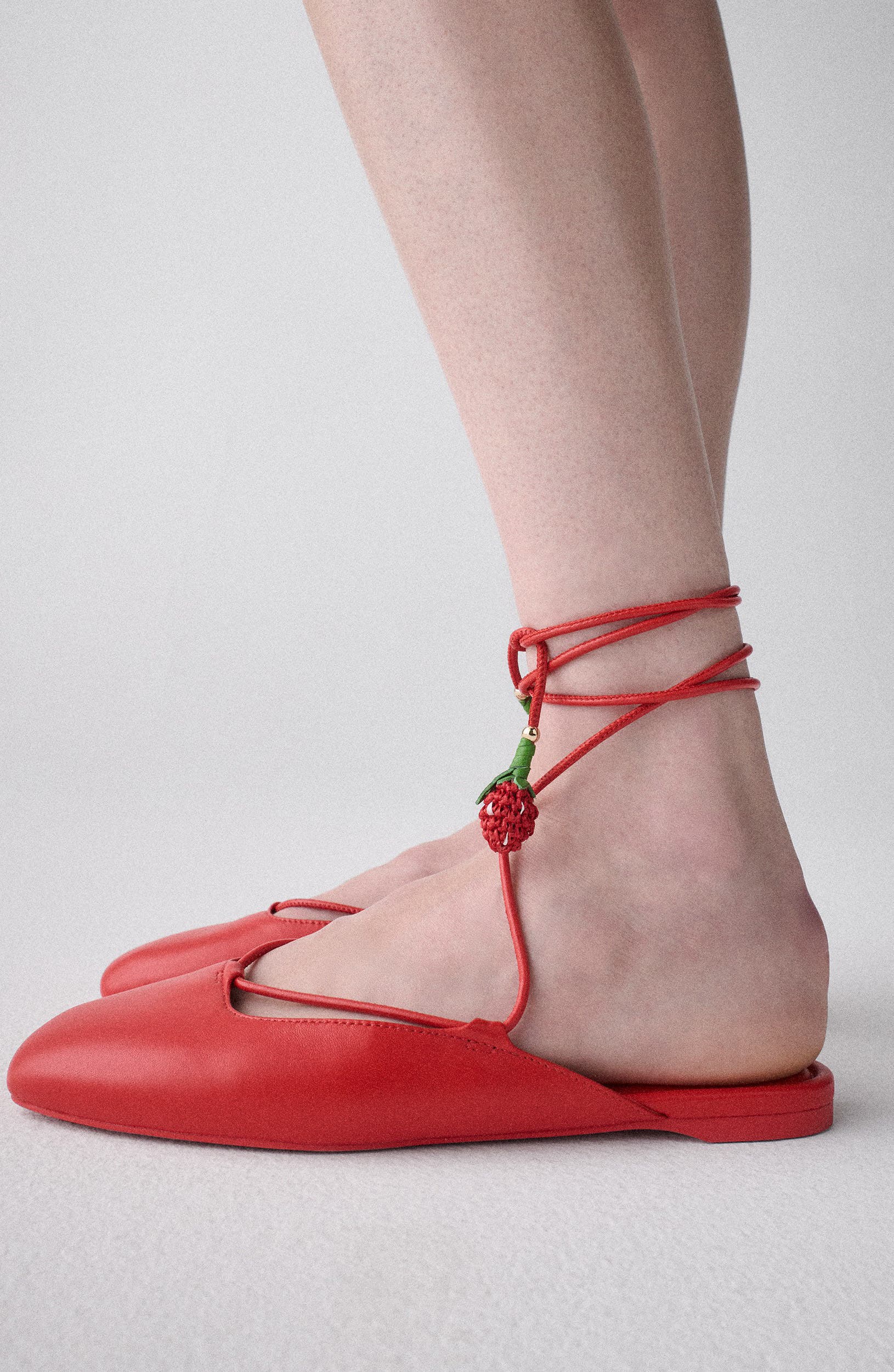 Kate Spade New York strawberry ankle wrap flat, Alternate, color, Heirloom Tomato