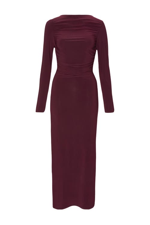 Quiz Ity Long Sleeve Maxi Dress In Purple