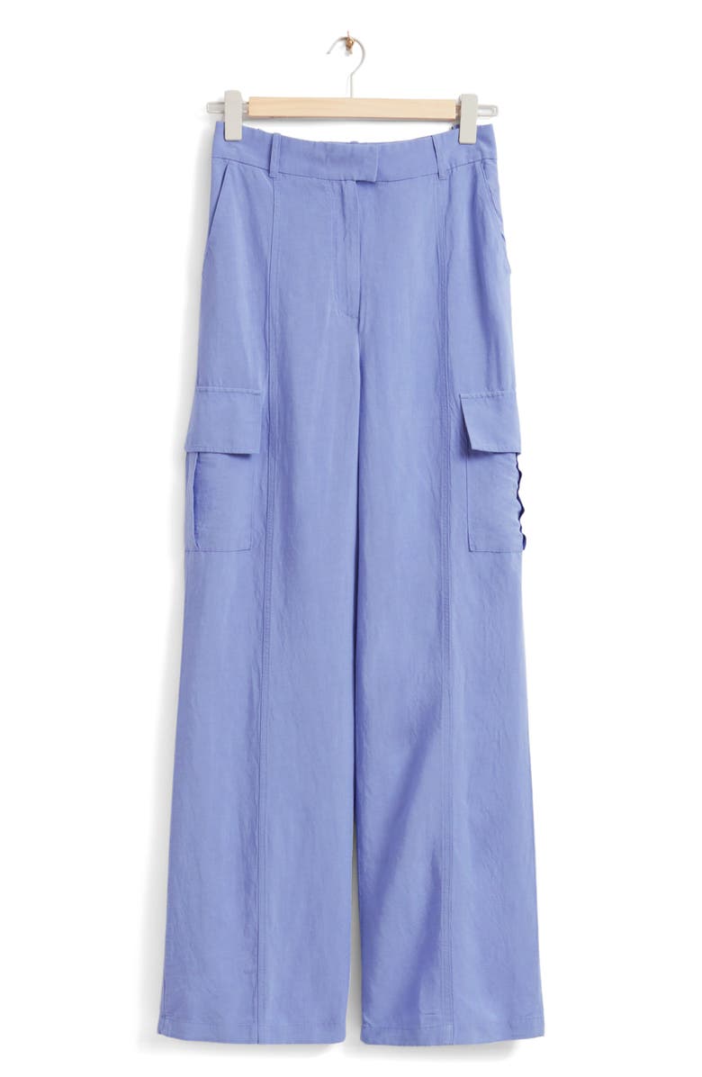 & Other Stories Wide Leg Cargo Pants, Main, color, Blue