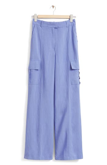 & Other Stories Wide Leg Cargo Pants In Blue