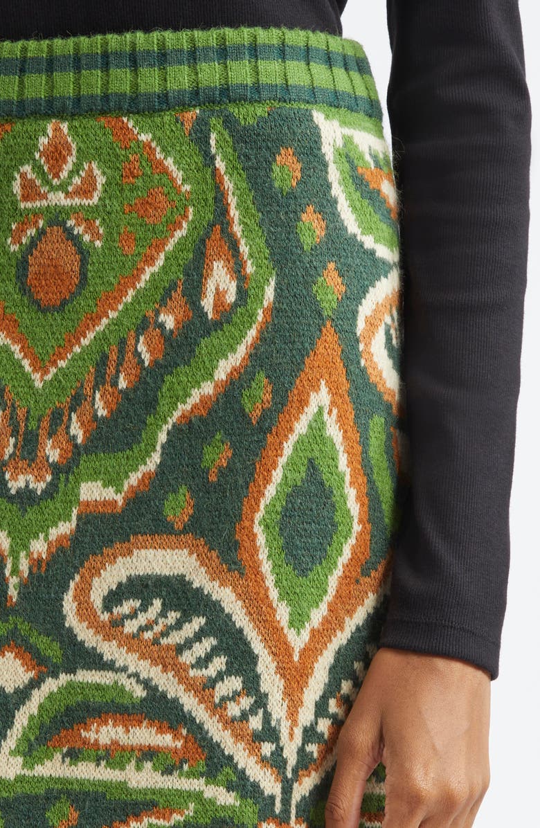 FARM Rio Pineapple Ikat Jacquard Sweater Skirt, Alternate, color, 