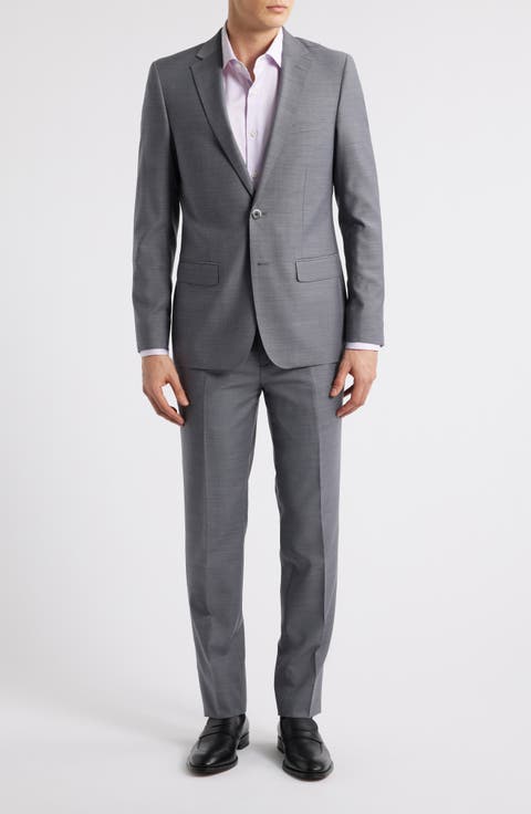 Matteo Slim Fit Grey Mélange Wool Suit