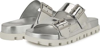 【NINE WEST】Timma フットベッド サンダル Nine West Timma Double Strap Slip-On Women's Casual Sandals
