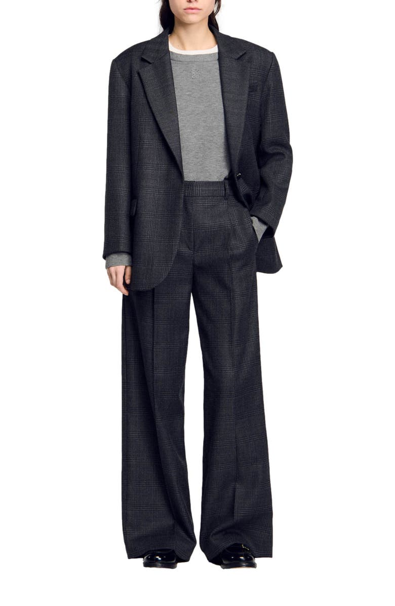 SANDRO Checked suit trousers, Alternate, color, 