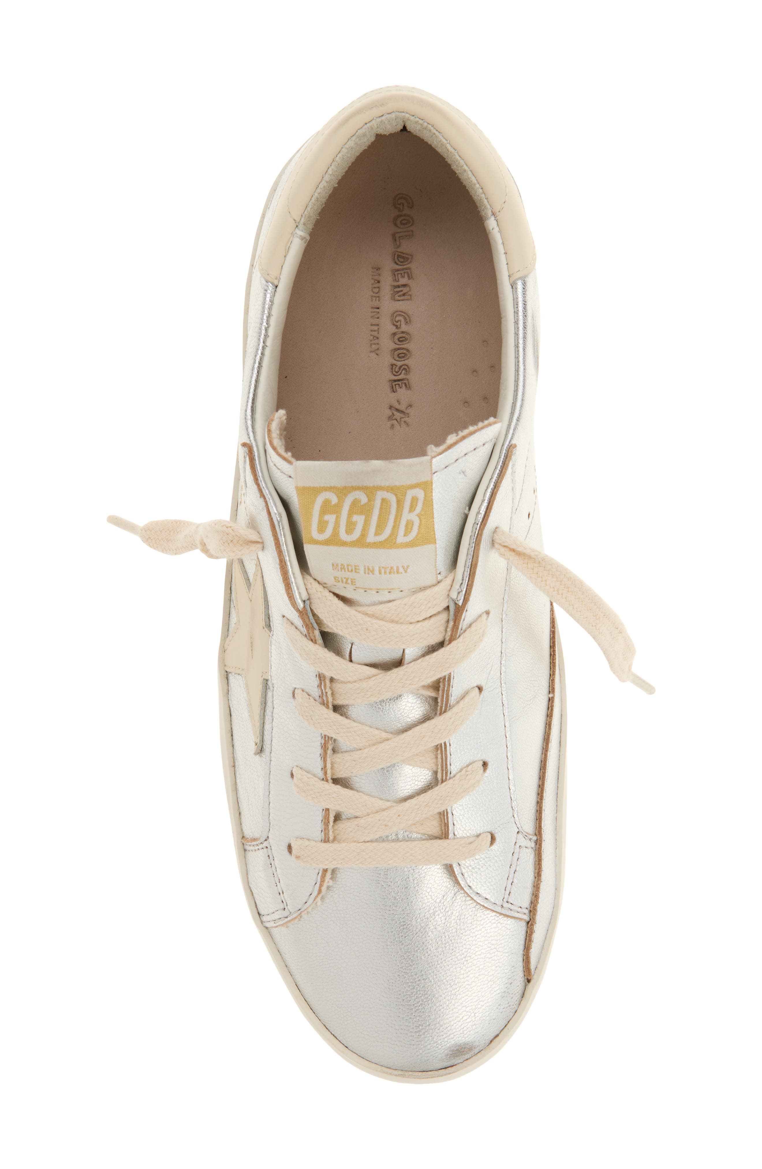 Golden Goose Kids' Super-Star Laminated Low Top Sneaker, Alternate, color, Silver/ Cream