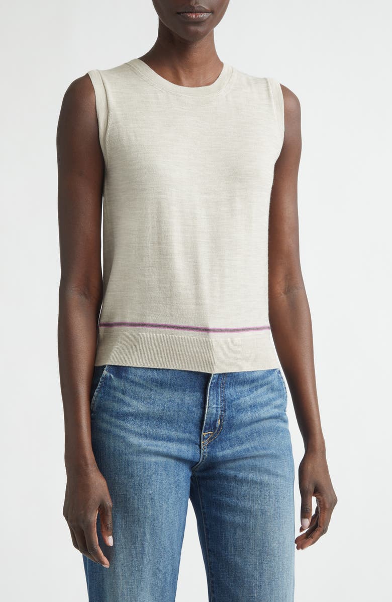 Johnstons of Elgin Brae Merino Wool & Cashmere Cardigan, Main, color, Natural Colourway