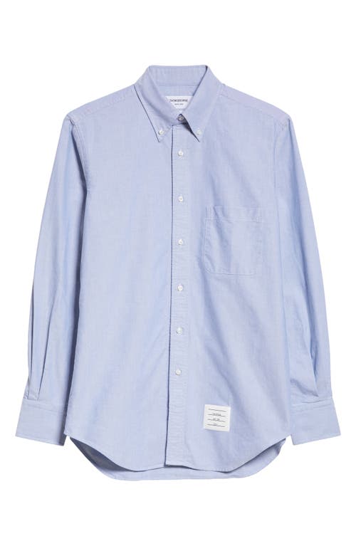 Thom Browne Classic Fit Cotton Button-down Shirt In Blue