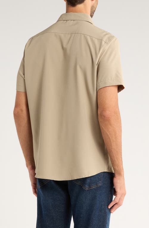 Dkny Sportswear Lenox Short Sleeve Button-up Shirt In Brown