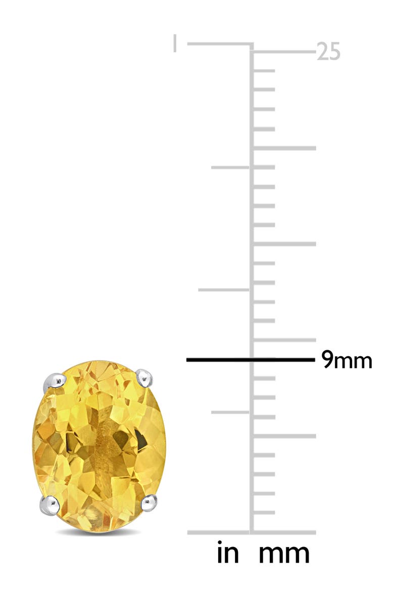 Sterling Silver Lab-Created Citrine Oval Stud Earrings, Alternate, color, YELLOW