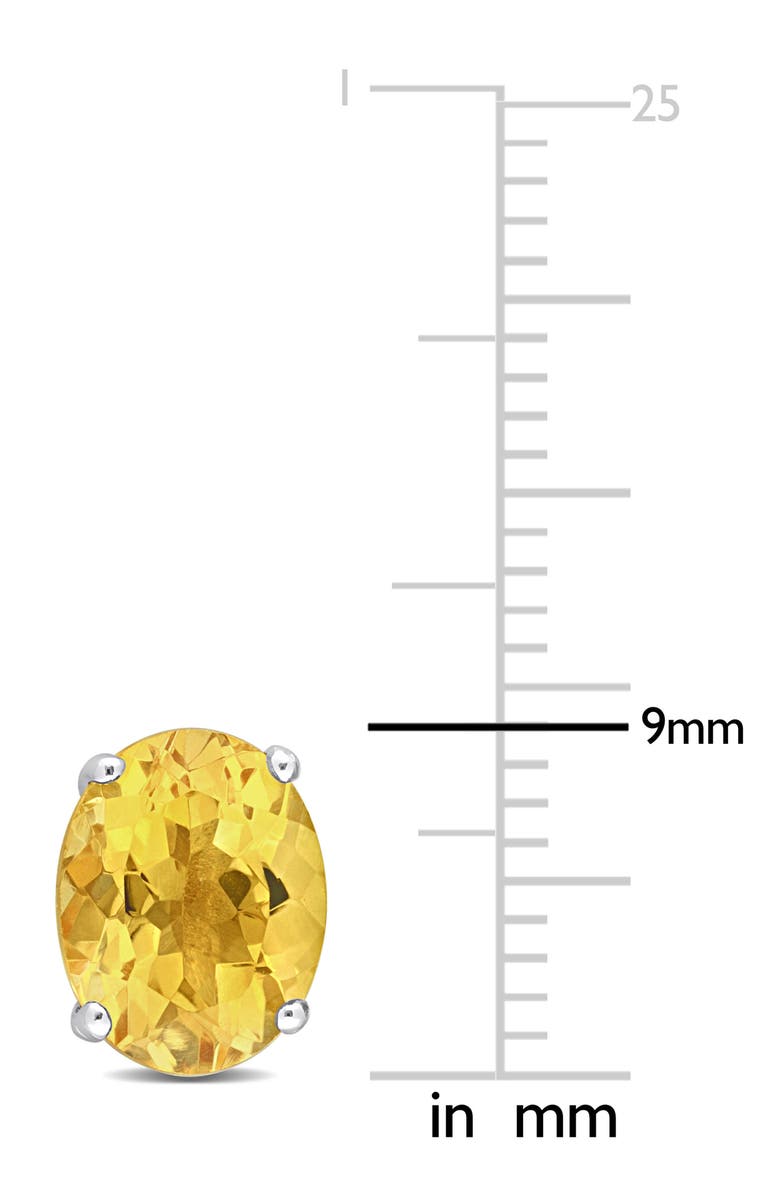 DELMAR Sterling Silver Lab-Created Citrine Oval Stud Earrings, Alternate, color, Yellow