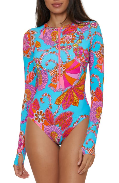 Maliana Zip Long Sleeve One-Piece Swimsuit