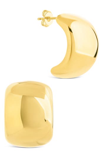 Sterling Forever Noelle Half Hoop Earrings In Gold