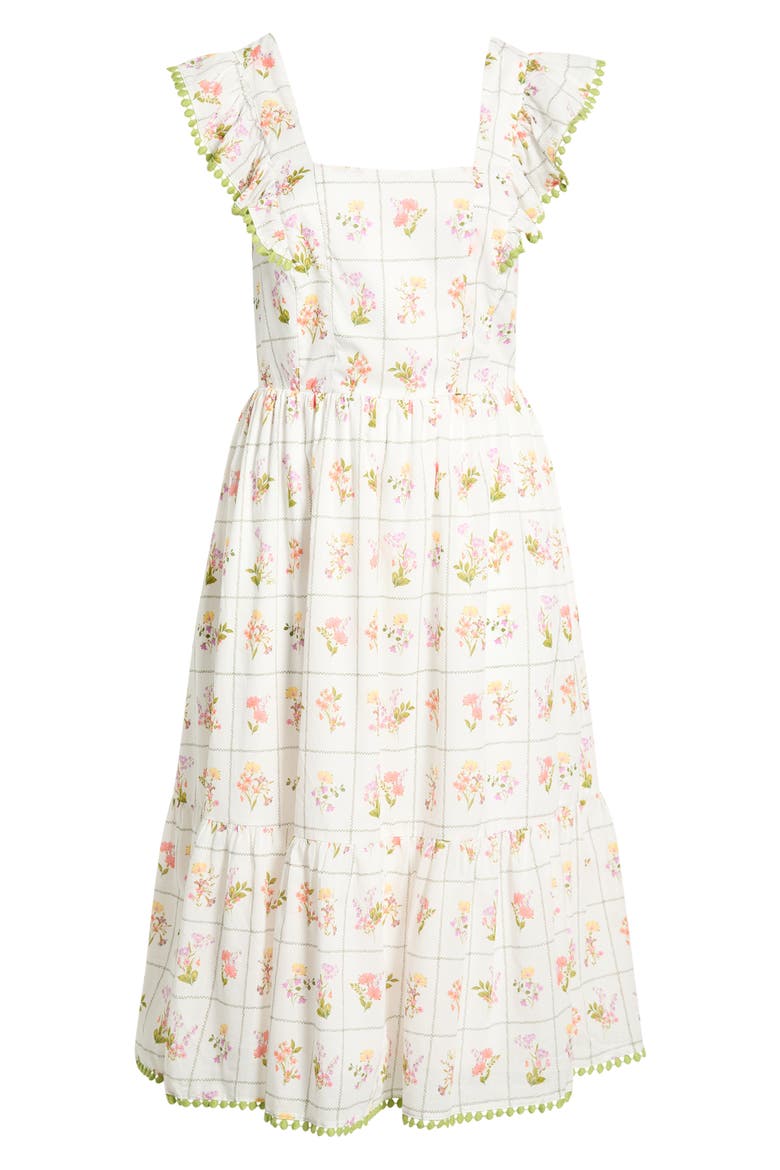 Diana Floral Maira Tie Back Midi Sundress, Alternate, color, CORAL MULTI