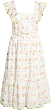 SUGARLIPS Diana Floral Maira Tie Back Midi Sundress