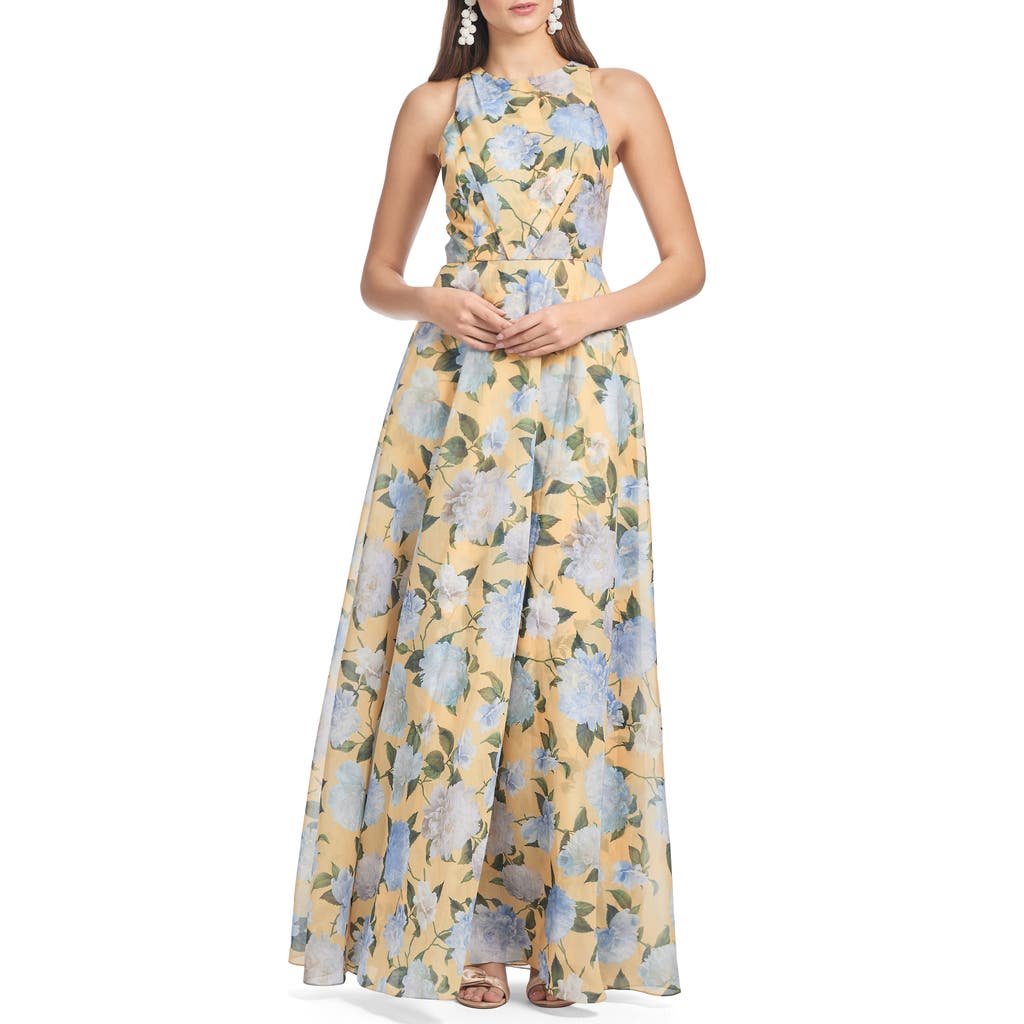 Sachin & Babi Kate Gown In Sun And Sea Peonies In Sun And Sea Peonies