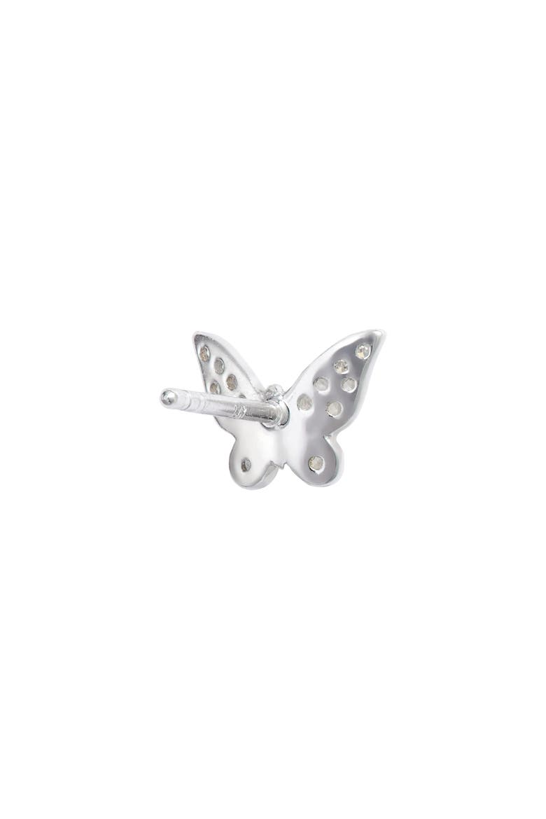 Butterfly Diamond Stud Earrings, Alternate, color, WHITE