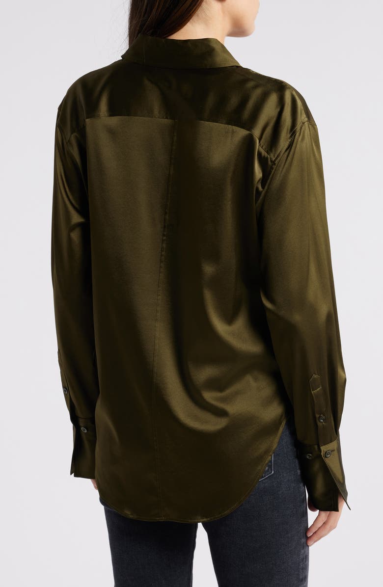 FRAME The Standard Women's Stretch Silk Button-Up Shirt, Alternate, color, Rich Military