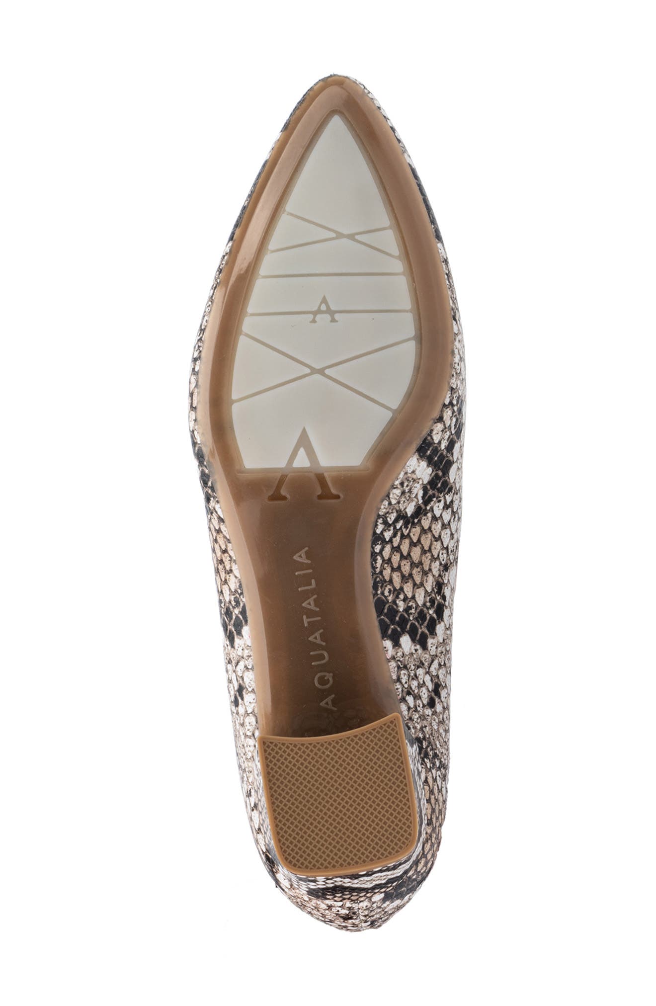 Aquatalia Pasha Weatherproof Snake Embossed Pointed Toe Pump, Alternate, color, Natural
