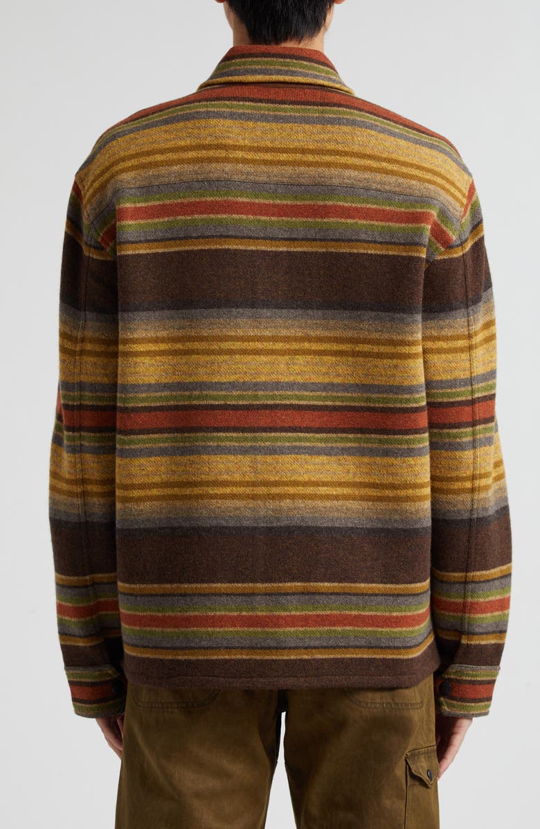 Double RL Stripe Wool Overshirt, Alternate, color,