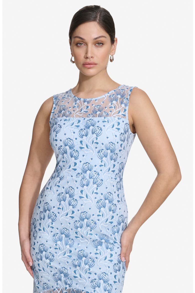 Floral Lace Handkerchief Hem Dress, Alternate, color, BLUE MULTI