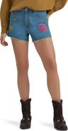 Wrangler x Lainey Wilson Embroidered Cowboy Denim Cutoff Shorts