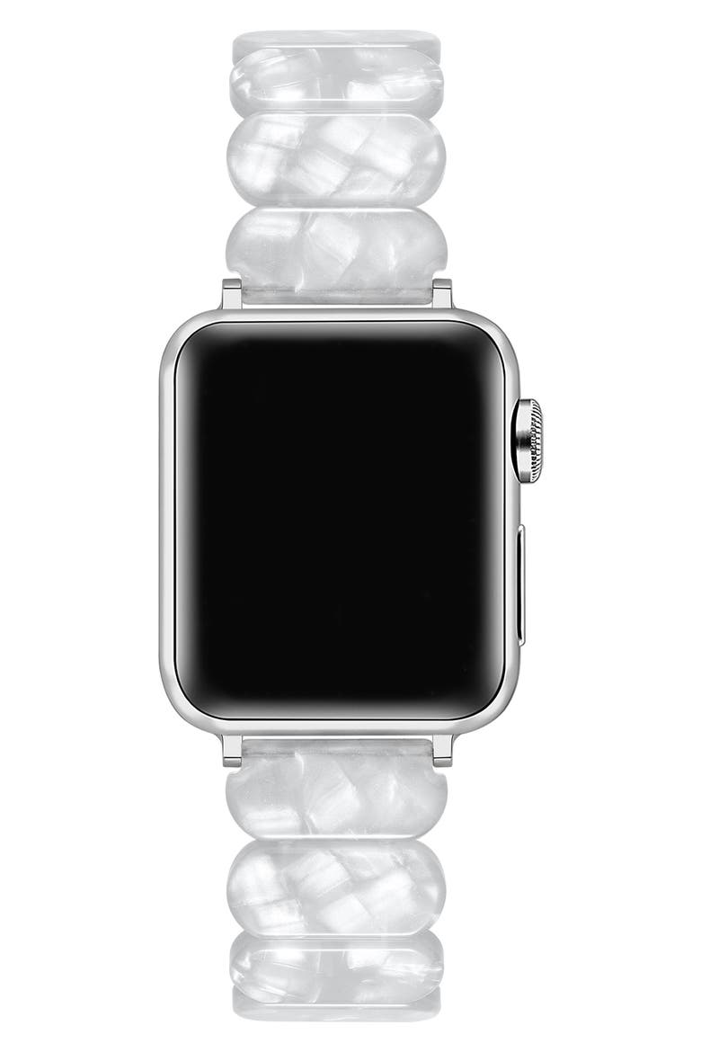 Reese Resin Elastic Apple Watch® Watchband, Alternate, color, WHITE