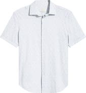 Bugatchi Miles OoohCotton® Leaf Print Short Sleeve Button-Up Shirt
