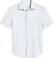 Bugatchi Miles OoohCotton® Leaf Print Short Sleeve Button-Up Shirt