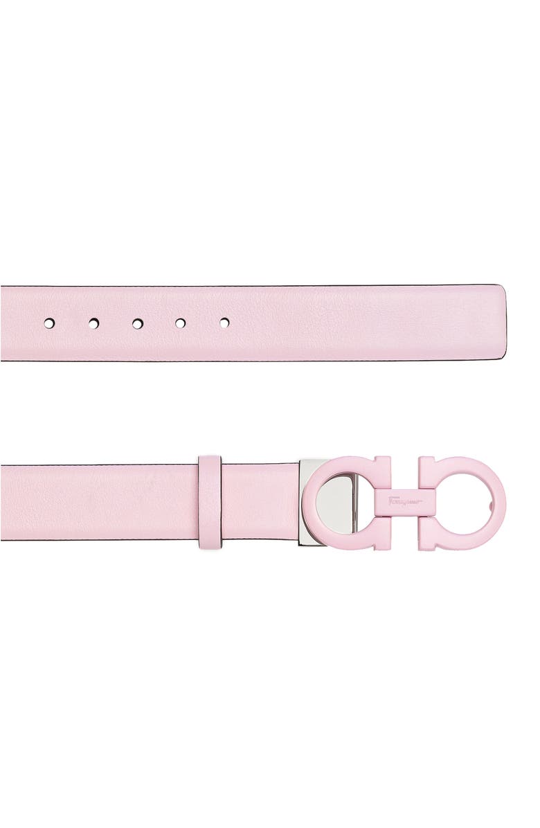 FERRAGAMO Salvatore Ferragamo Double Gancio Leather Belt, Alternate, color, Cheerleader Pink