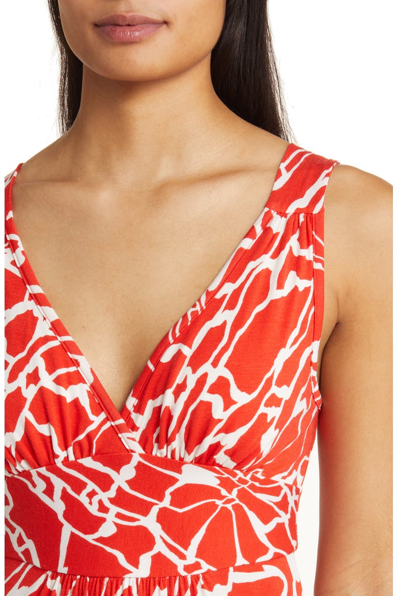 Empire Waist Jersey Maxi Dress, Alternate, color, SPICY ORANGE