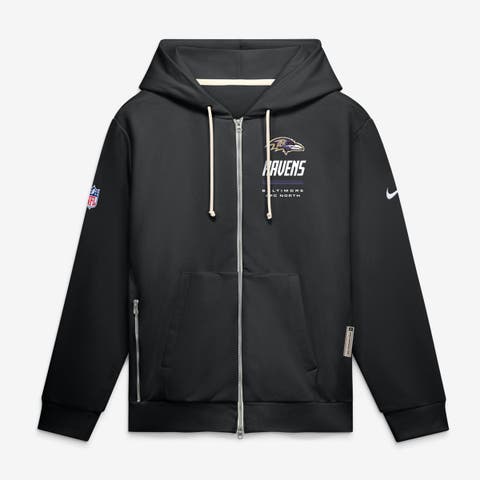 Men's Nike Black Baltimore Ravens Sideline Standard Issue Quarterback Scramble Dri-FIT Full-Zip Hoodie